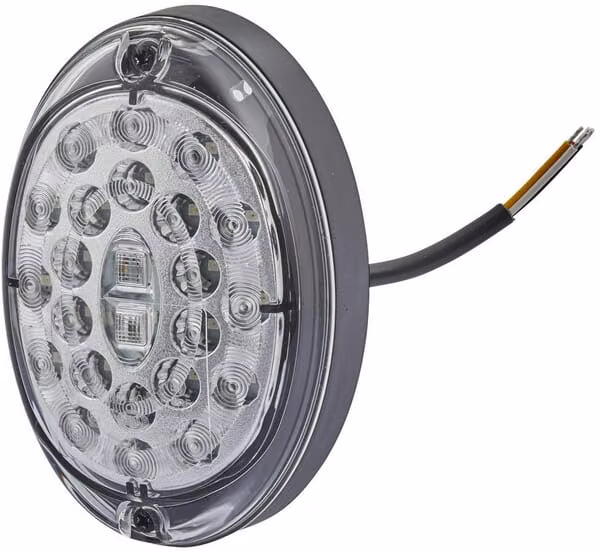 Ліхтар задній LED, овальний, 12/24V, прозорий, на болтах, 24 LED,Hella 2SD343390011