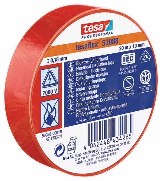 Ізоляційна стрічка, червона, TesaFLEX® T539880001600