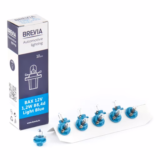 Лампа розжарювання Brevia BAX 12V 1.2W B8.4d Light Blue CP 12320C