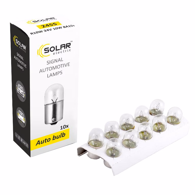 Лампа розжарювання SOLAR R10W 24V 10W BA15s, 10шт 2455