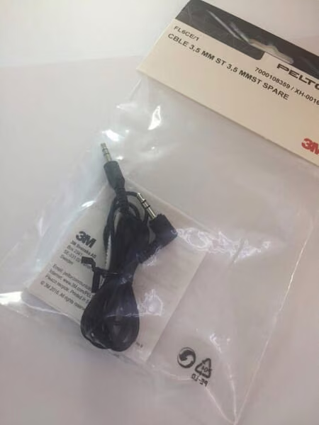 Стерео кабель Peltor, 3.5 x 3.5mm FL6CE1