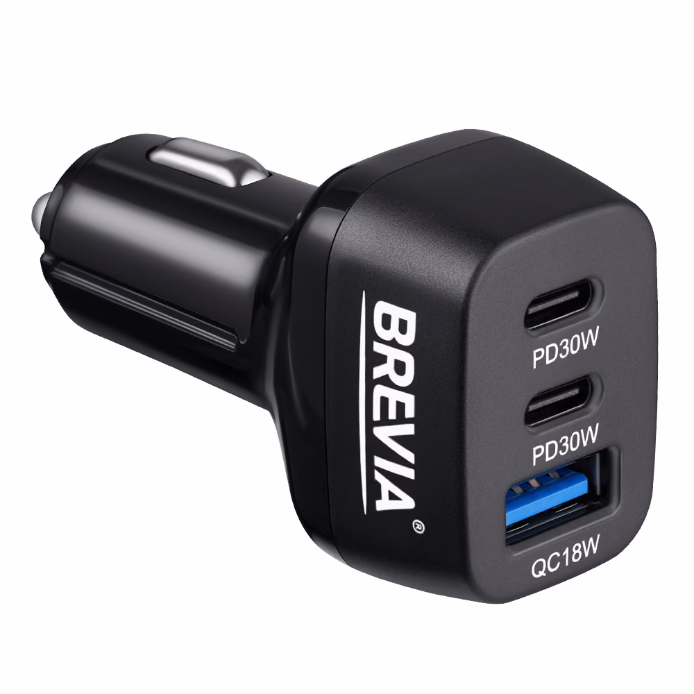 Автомобільний зарядний пристрій Brevia ePower TriDrive 78W 2xUSB-C+1xUSB-A, 46078DCUB 46078DCUB