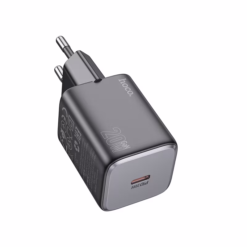Мережевий зарядний пристрій Hoco N40 Mighty single port PD20W charger(EU) чорний HC-N40-Black