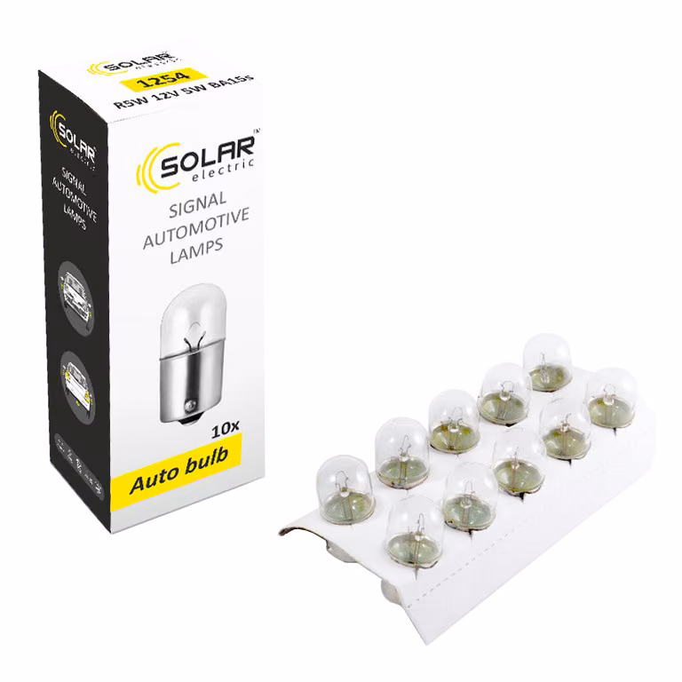 Лампа розжарювання SOLAR R5W 12V 5W BA15s, 10шт 1254