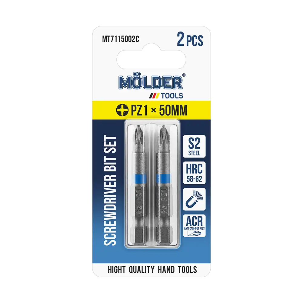 Набір біт Molder PZ1x50мм 2шт (кольорове маркування) MT7115002C MT7115002C