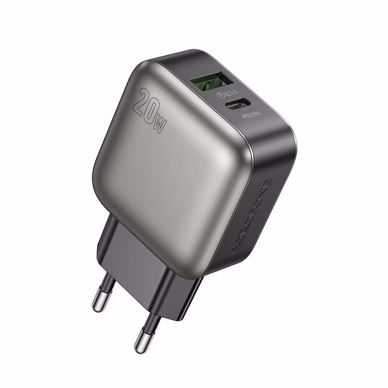 Мережевий зарядний пристрій Borofone BAS54A Absolute PD20W+QC3.0 charger, (EU) чорний BF-BAS54A-Black