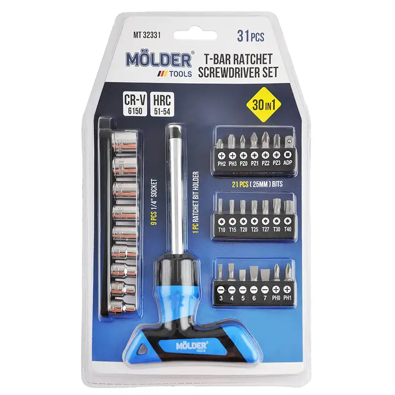 Викрутка Т-подібна Molder MT32331 з насадками 30в1 MT32331