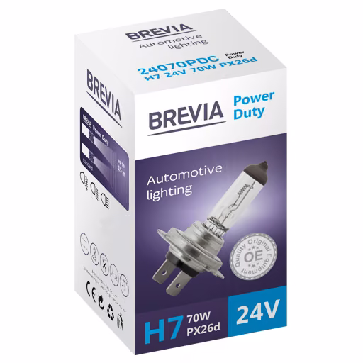 Галогенова лампа Brevia H7 24V 70W PX26d Power Duty CP 24070PDC