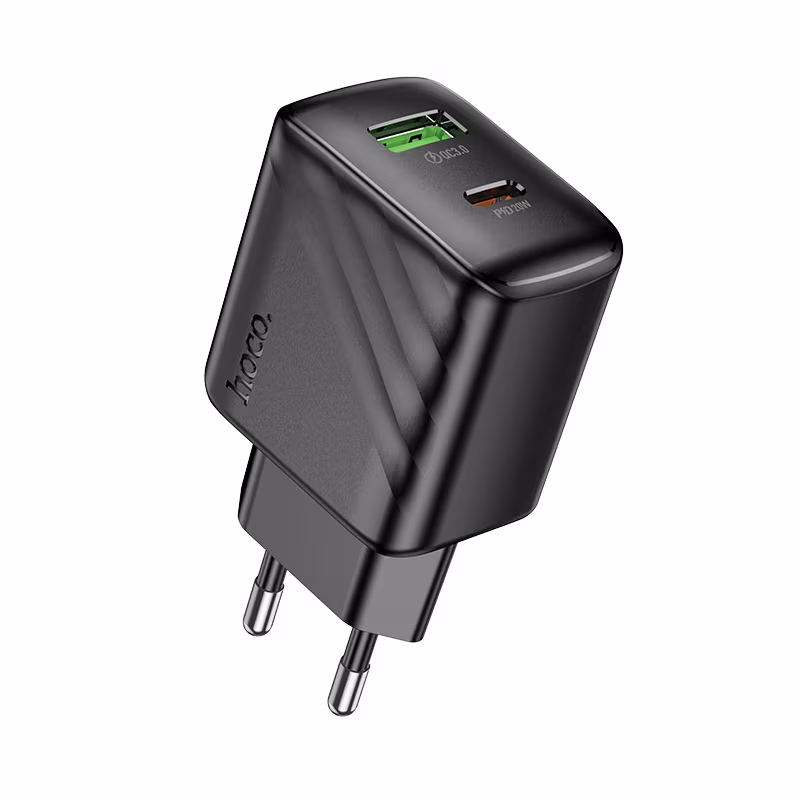 Мережевий зарядний пристрій Hoco CS25A Rico PD20W+QC3.0 charger(EU) чорний
