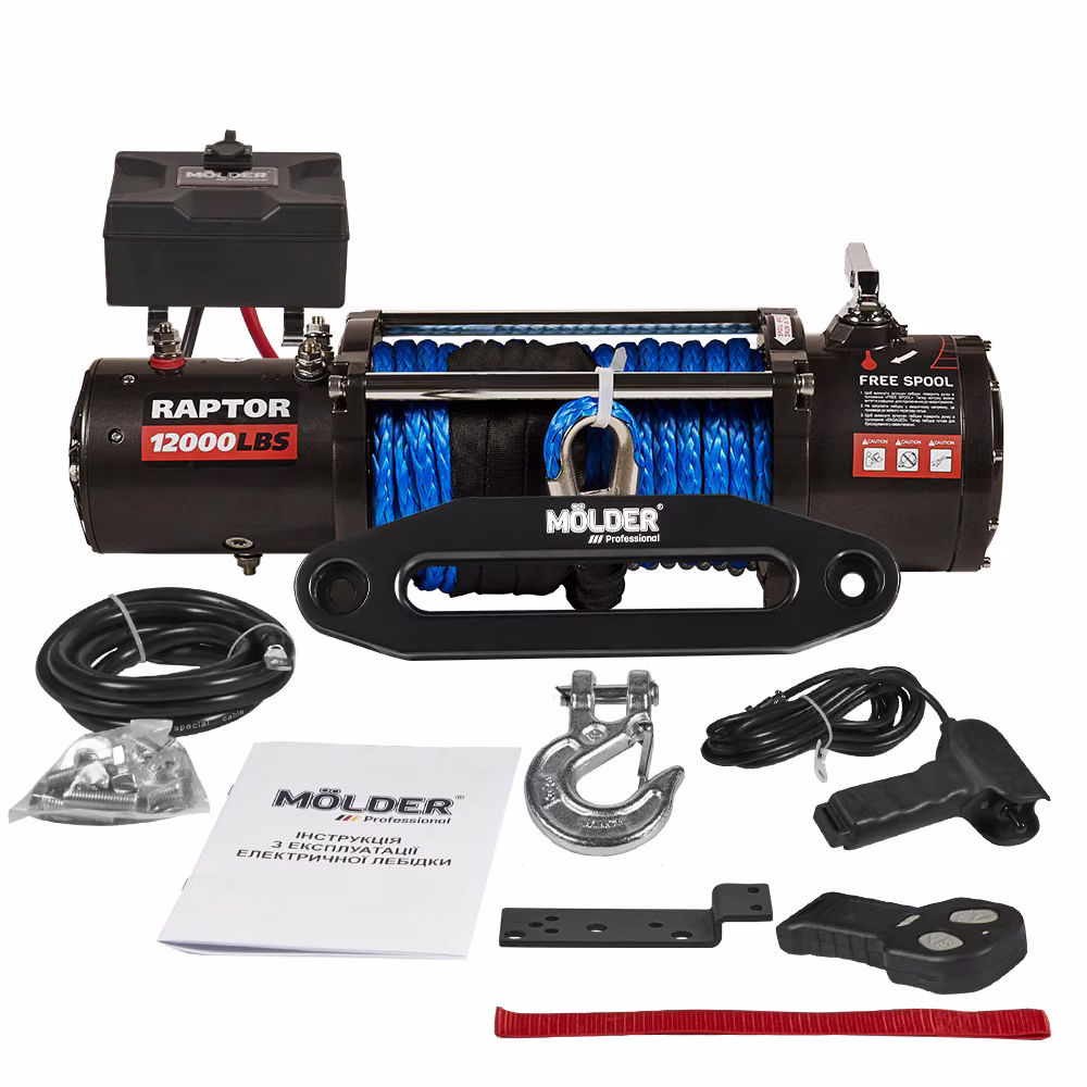 Лебідка MOLDER RAPTOR 12000lbs (6.0hp/4.4kw; 265 : 1) синтетичний трос, MA23123 MA23123