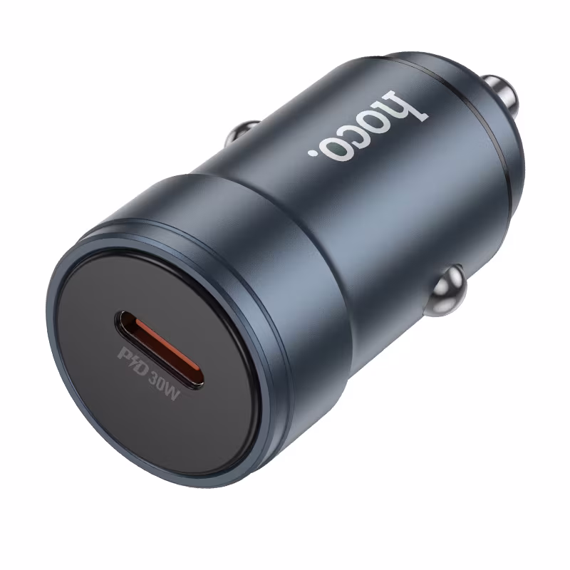 Автомобільний зарядний пристрій Hoco Z57 Glorious single-port PD30W car charger сірий металік