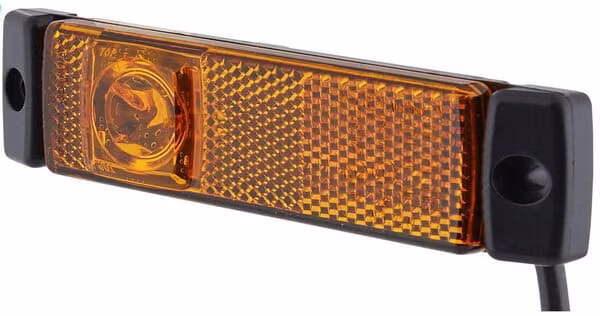 Габаритний ліхтар LED, 1,20 Вт, прямокутний, 24 В, жовтий, на болтах, 100х32 мм, 1 світлодіод,Hella 2PS008645001