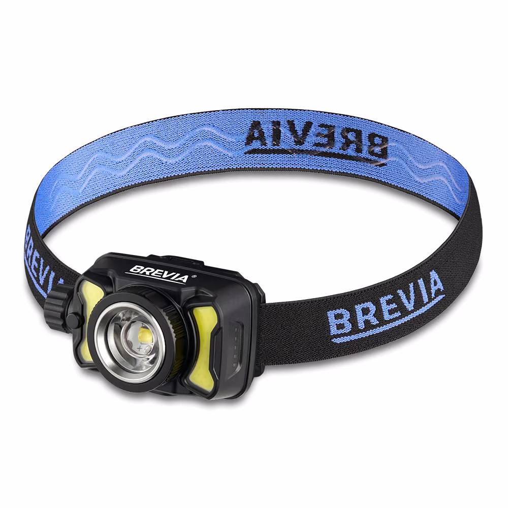 Ліхтар налобний Brevia 600Lm, 3W CREE XPG+COB, 1200mAh/3xAAA, Zoom, з сенсором білий/червоний, 14500ERBX1 14500ERBX1
