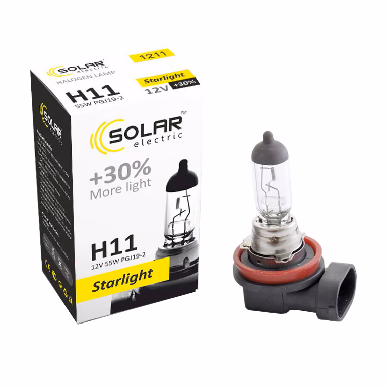 Галогенова лампа SOLAR H11 12V 55W Starlight +30% 1211