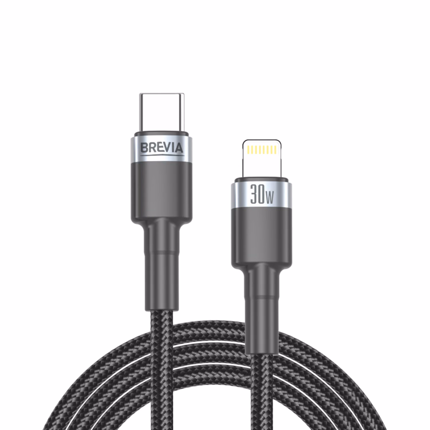 Кабель Brevia Type-C to Lightning 30W 1м, чорний ZIP, 53100BCLZ1 53100BCLZ1