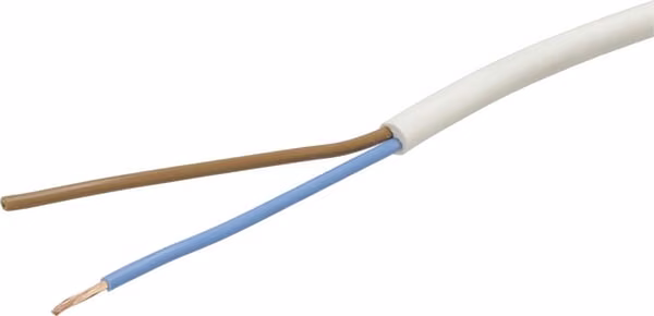 Кабель 2x1.5мм², білий, ПВХ, за метр, Helukabel H05VVF2X15WH