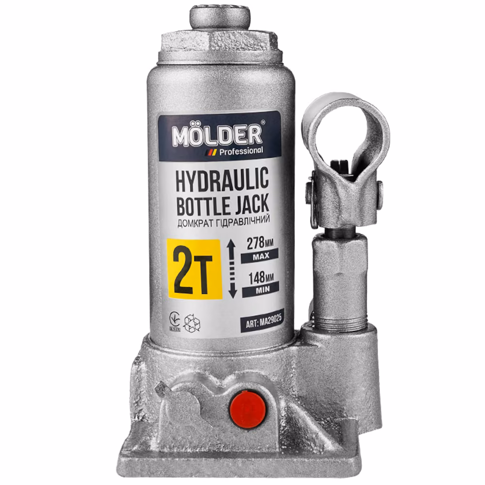 Домкрат гідравлічний пляшковий Molder 2т 148-278мм у кейсі MA29025 MA29025