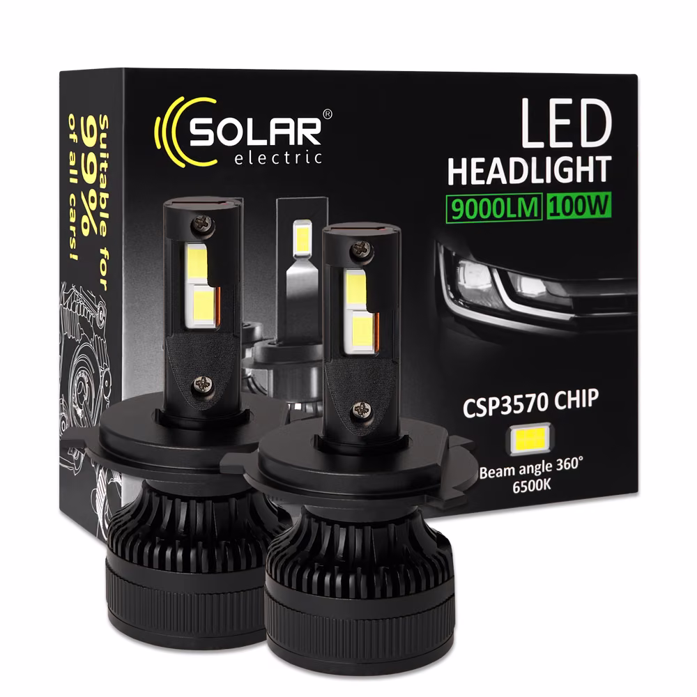 Автолампа Solar LED H4 12/24V 100W 9000Lm 6500K CSP3570 2шт 8604S2 8604S2