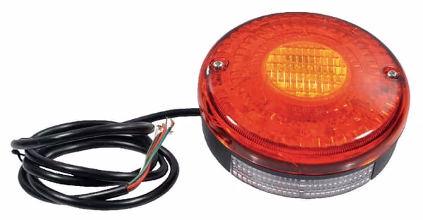 Задній ліхтар, LED, круглий, 12/24V, червоний/бурштиновий, болтове кріплення, діаметр 140mm LA2003M
