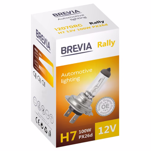 Галогенова лампа Brevia H7 12V 100W PX26d Rally CP 12070RC