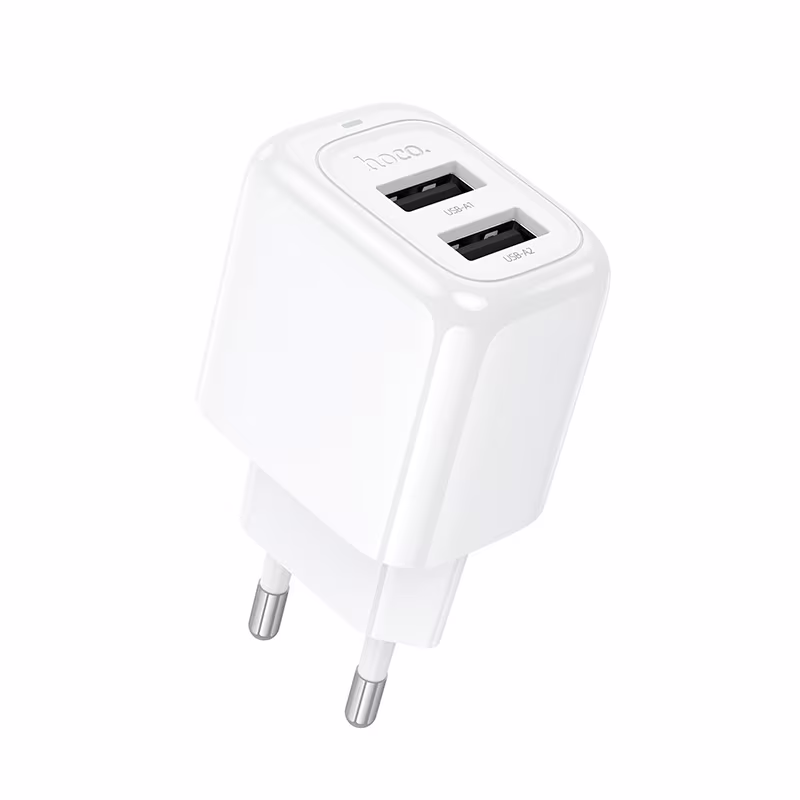 Мережевий зарядний пристрій Hoco CS51A Surplus dual-port charger білий HC-CS51A-White