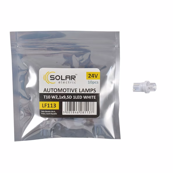 LED автолампа SOLAR 24V T10 W2.1x9.5d 1leds white 10шт LF113_P