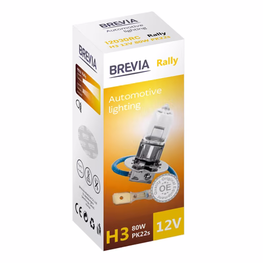 Галогенова лампа Brevia H3 12V 80W PK22s Rally CP 12030RC