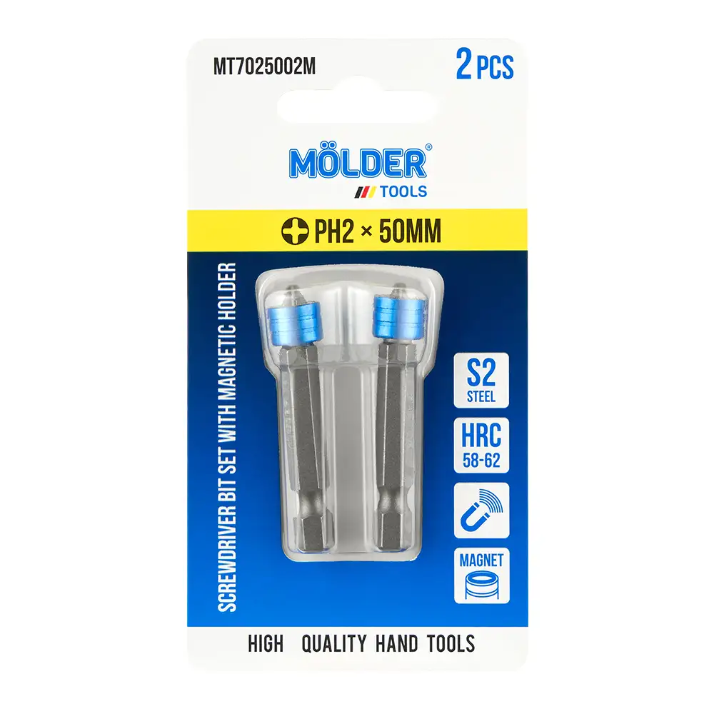 Набір біт з Molder магнітним тримачем PH2x50мм 2шт MT7025002M MT7025002M