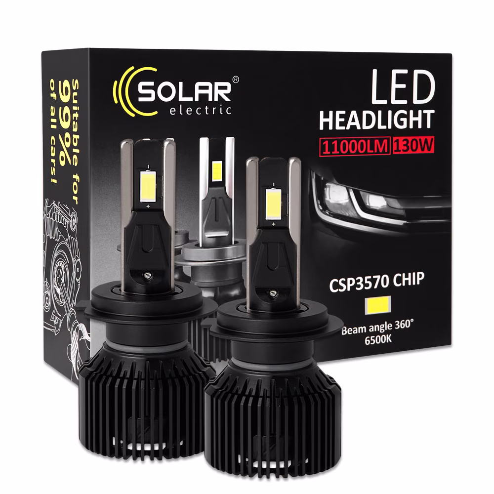 Автолампа Solar LED H7 12/24V 130W 11000Lm 6500K CSP3570 2шт 8707S2 8707S2
