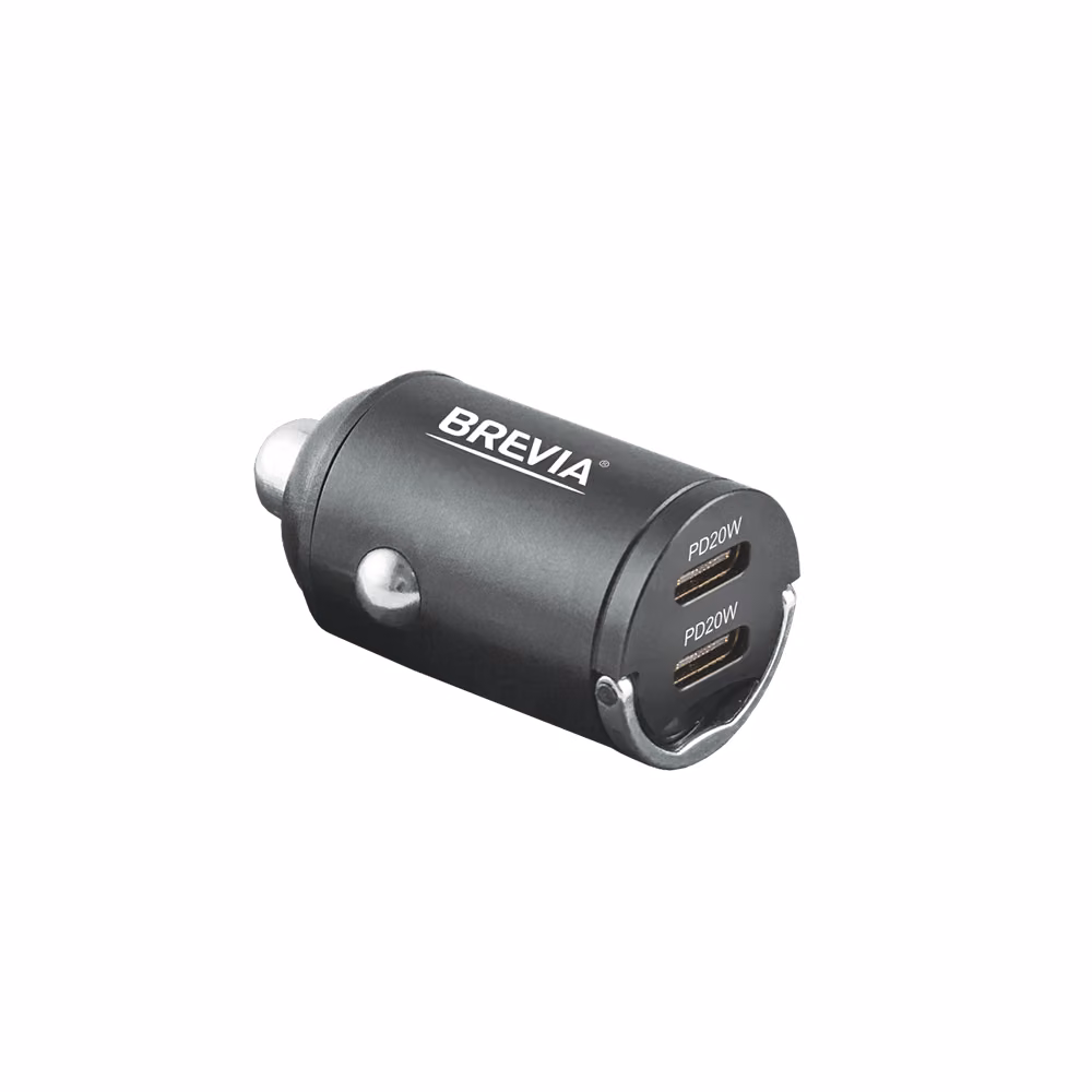 Автомобільний зарядний пристрій BREVIA ePower NanoMetal 40W 2xUSB-C чорний 46040DCMB 46040DCMB