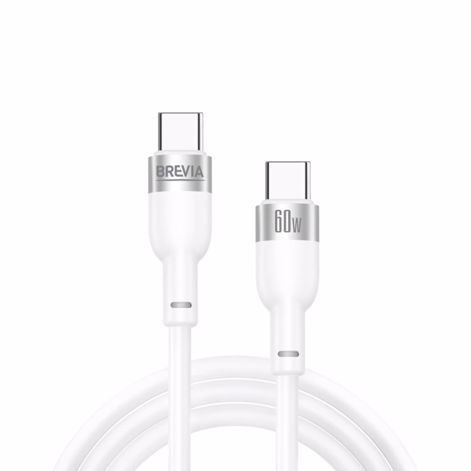 Кабель Brevia Type-C to Type-C 60W 1,2м, білий ZIP, 52120WCCZ1 52120WCCZ1