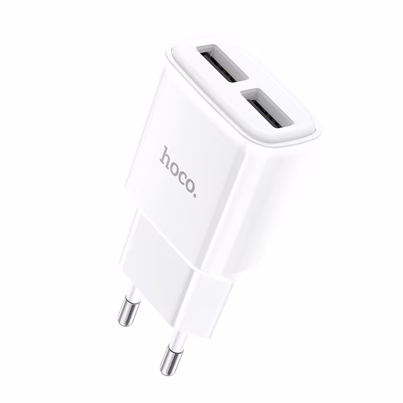 Мережевий зарядний пристрій Hoco C88A Star round dual port charger,(EU) white HC-C88A-White