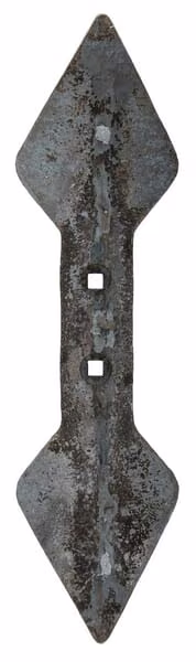 Лапа культиватора 440x135x19 мм, реверсивна загартована, вигнута, 2 отвори