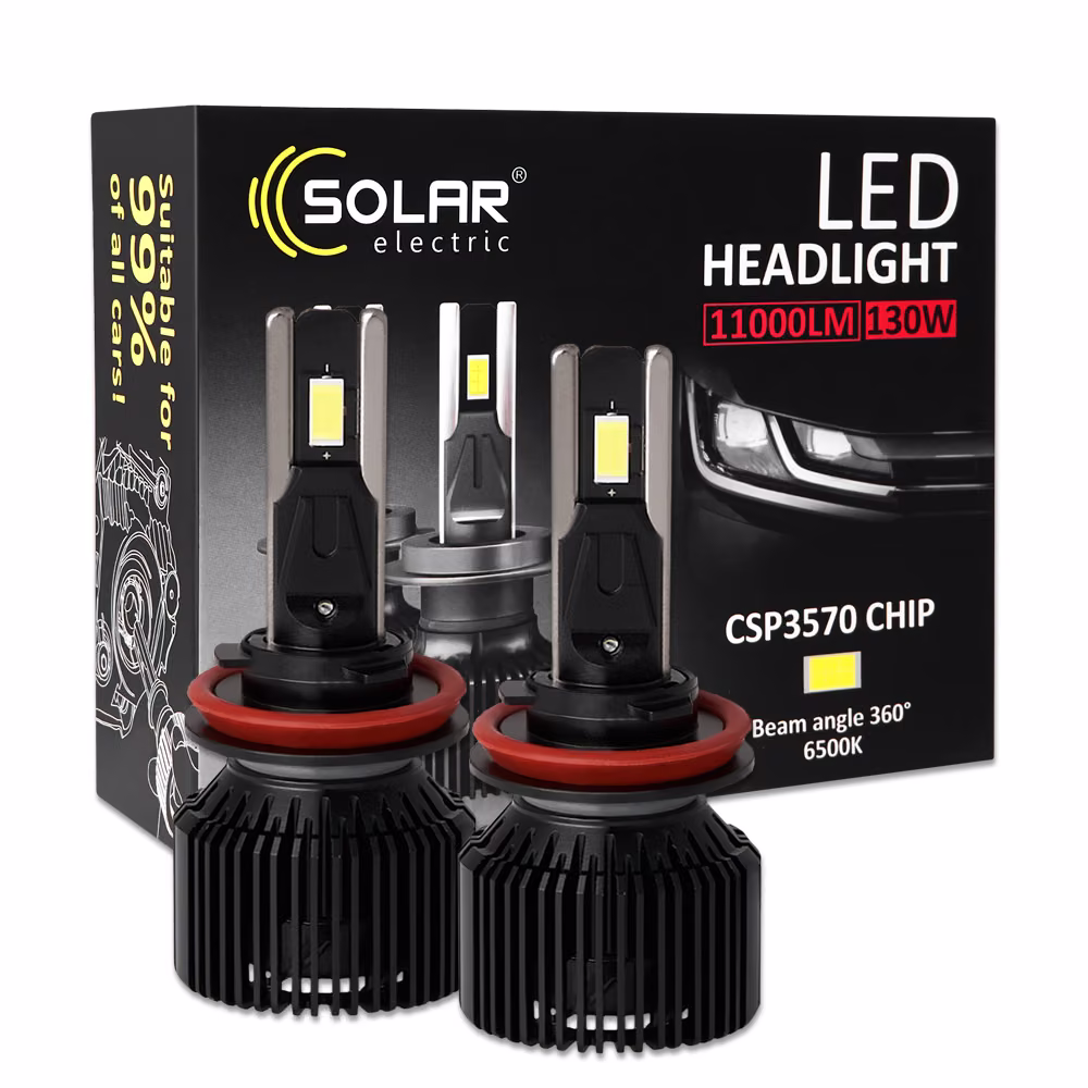 Автолампа Solar LED H8-H11-H16 12/24V 130W 11000Lm 6500K CSP3570 2шт 8711S2 8711S2