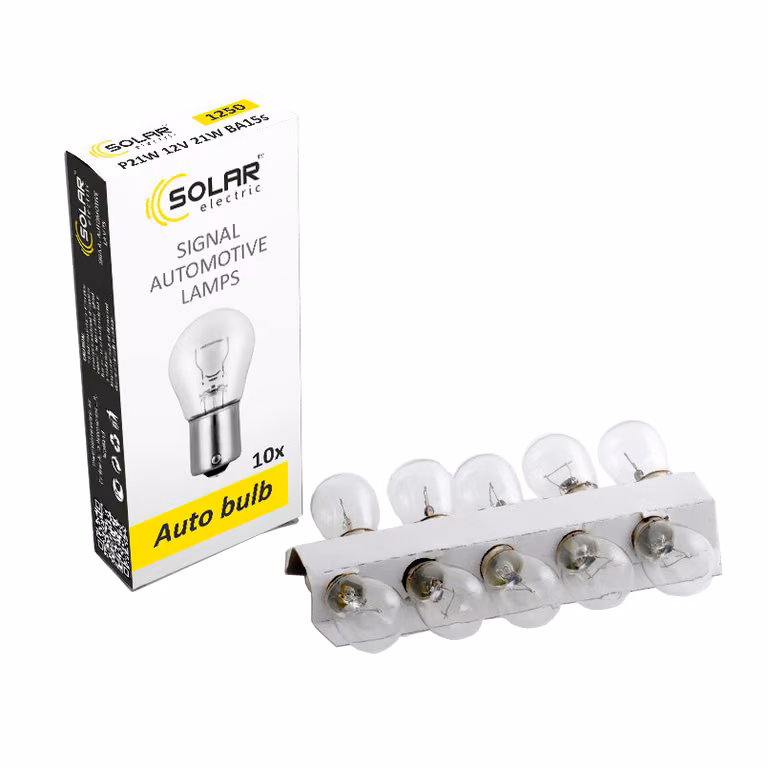 Лампа розжарювання SOLAR P21W 12V 21W BA15s, 10шт 1250