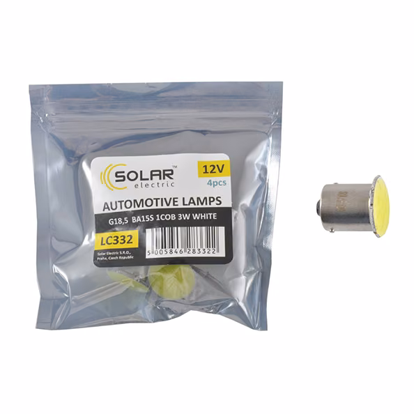 LED автолампа SOLAR 12V G18.5 BA15s 1COB 96LM white 4шт LC332_P