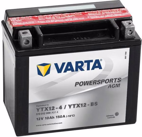 Акумулятор 12В 10Аг 150A AGM Powersports VARTA 510012015I314PS