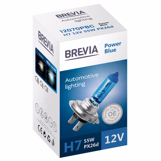 Галогенова лампа Brevia H7 12V 55W PX26d Power Blue CP 12070PBC