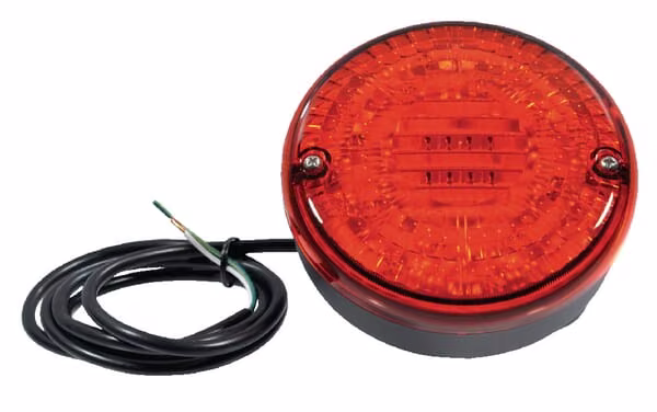 Протитуманна фара LED, кругла, 12/24В, червона, накладна, діаметр 140мм LA2004M