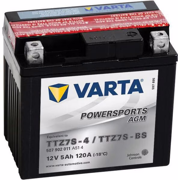 Акумулятор 12В 5Аг 120A AGM Powersports VARTA 505902012I314PS
