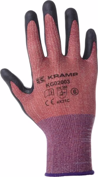 Робочі рукавиці червоні, polykor, 25.5cm, розмір 10/XL, Protect by Kramp KG0200310