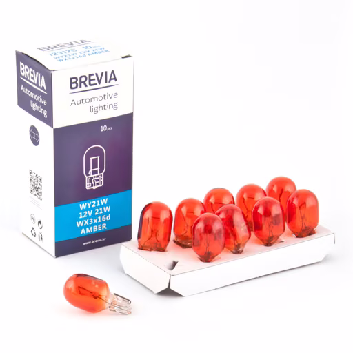 Лампа розжарювання Brevia WY21W 12V 21W WX3x16d AMBER CP 12312C