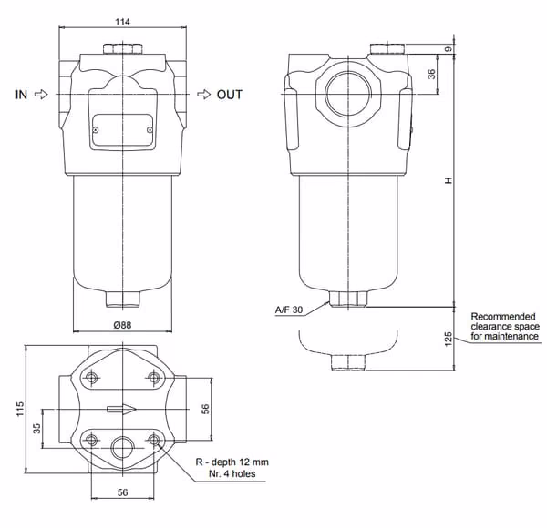 Напірний фільтр 1-1/4" 10 мкм FMM1502BAD2A10NP01