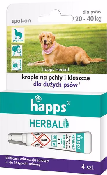 HAPPS Herbal - краплі для відлякування комах для великих собак, 20-40 кг 15941614