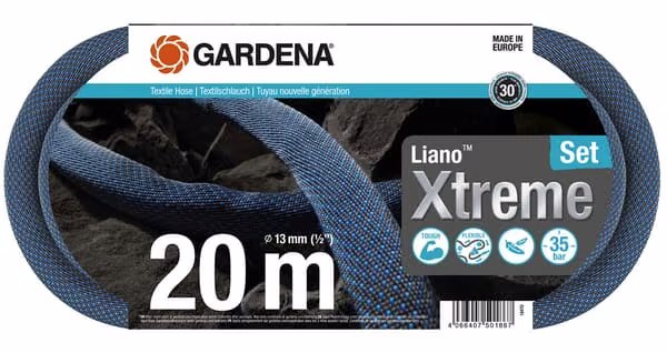 Текстильний шланг Liano™ Xtreme 13 мм (1/2"), 20 м комплект