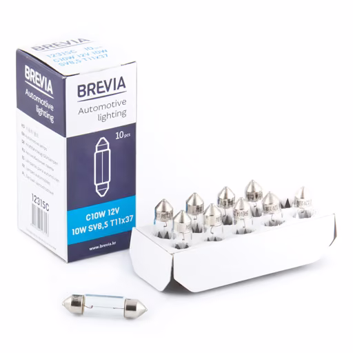 Лампа розжарювання Brevia C10W 12V 10W SV8.5 T11x37 CP 12315C
