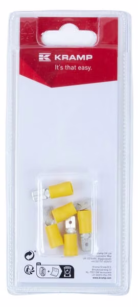 Клема плоска, тато, жовта, 6.3x0.8mm - 4.0-6.0mm² (5) KRLA9320P05B