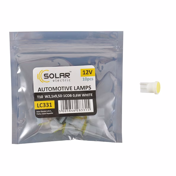 LED автолампа SOLAR 12V T10 W2.1x9.5d 1COB 48LM white 10шт LC331_P