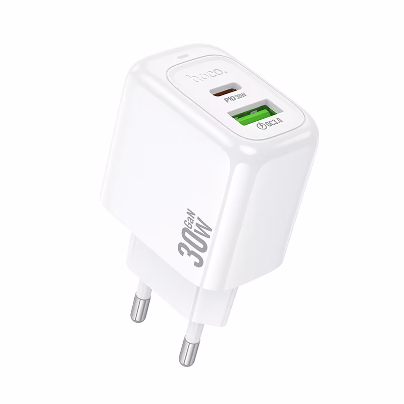 Мережевий зарядний пристрій Hoco CS55A Surplus PD30W+QC3.0 charger(EU) білий HC-CS55A-White