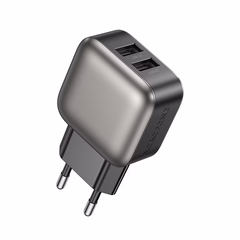 Мережевий зарядний пристрій Borofone BAS51A Absolute dual-port charger, (EU) чорний BF-BAS51A-Black